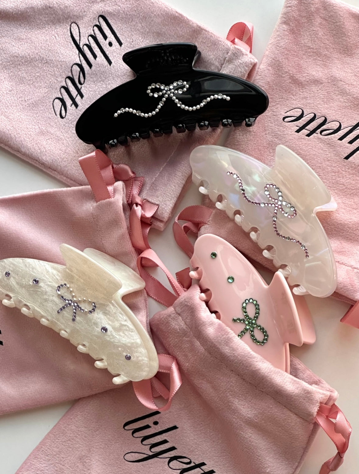 Double-sided sparkle claw clips